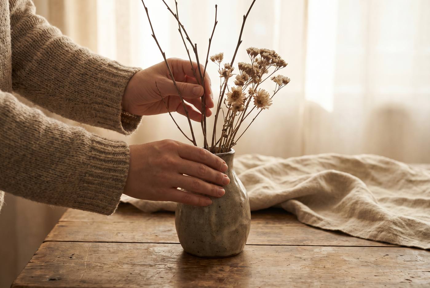 菠萝视频侘寂插花生活视频演示 - 自然质感